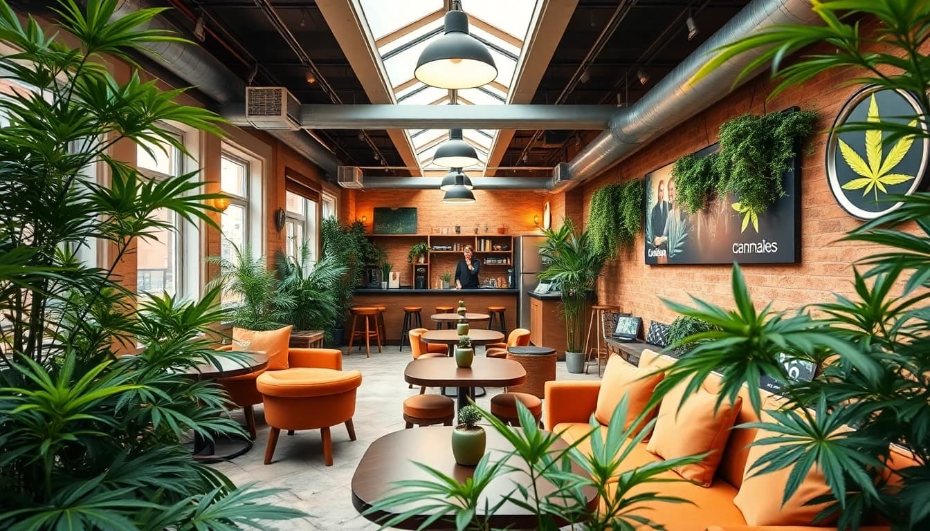 Cannabis Club Lloret De Mar with vibrant plants and cozy atmosphere inviting members.