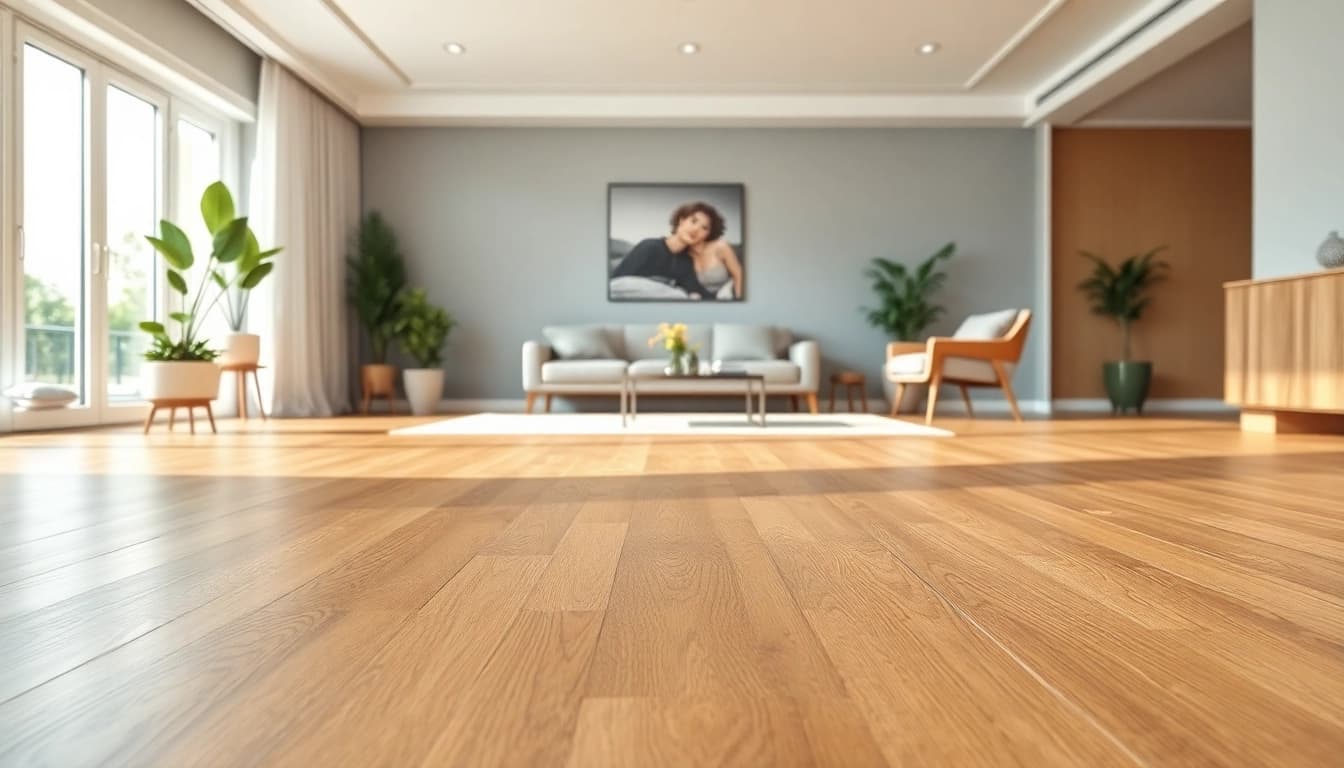 LVT flooring beautifully installed in a modern living room showcasing elegance and style.