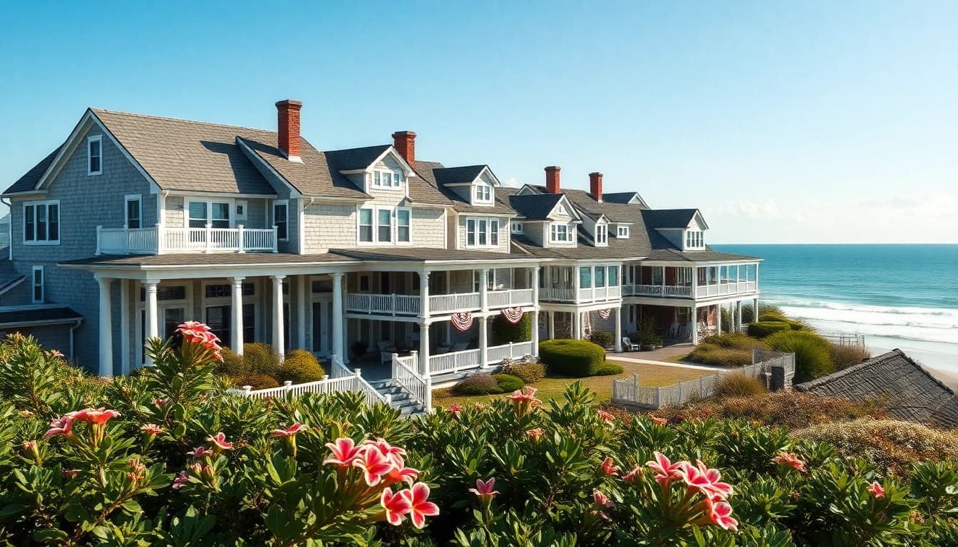 View of stunning Cape Cod homes showcasing architectural beauty and coastal charm.