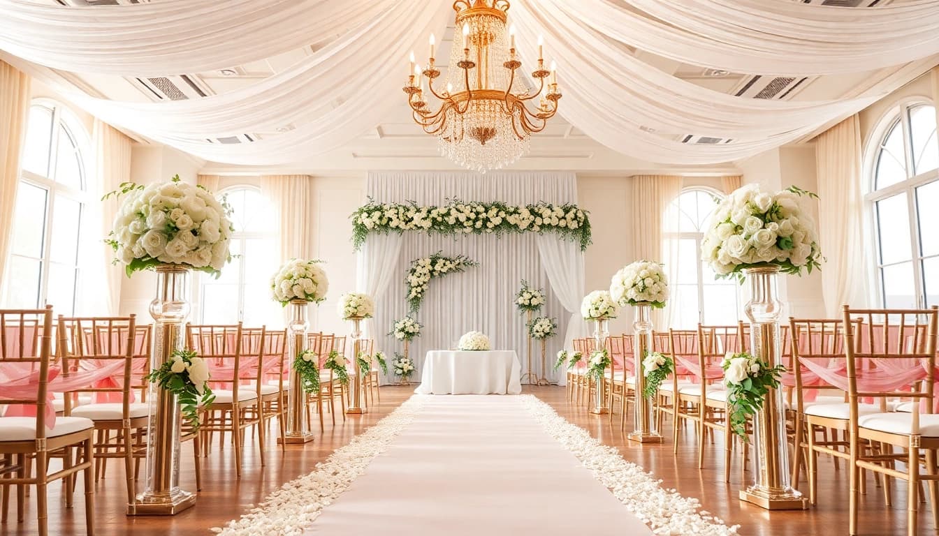 Capture the essence of the Best Wedding Venue Jacksonville with a stunning ceremony setup featuring elegant decor.