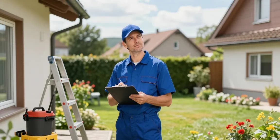 hauswartung solothurn service technician inspecting a home