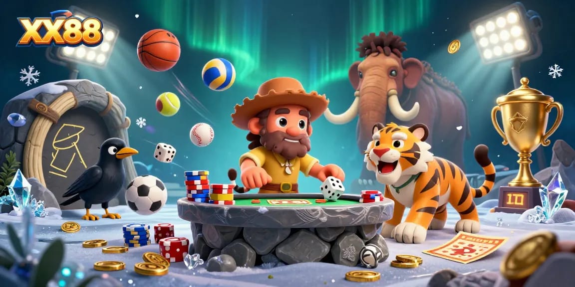 Experience thrilling games at XX88, where ancient creatures host a vibrant prehistoric casino.