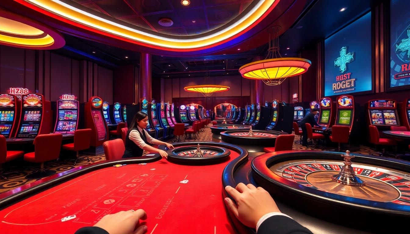 Experience high-stakes gambling at HZ88, featuring vibrant casino games and professional dealers.