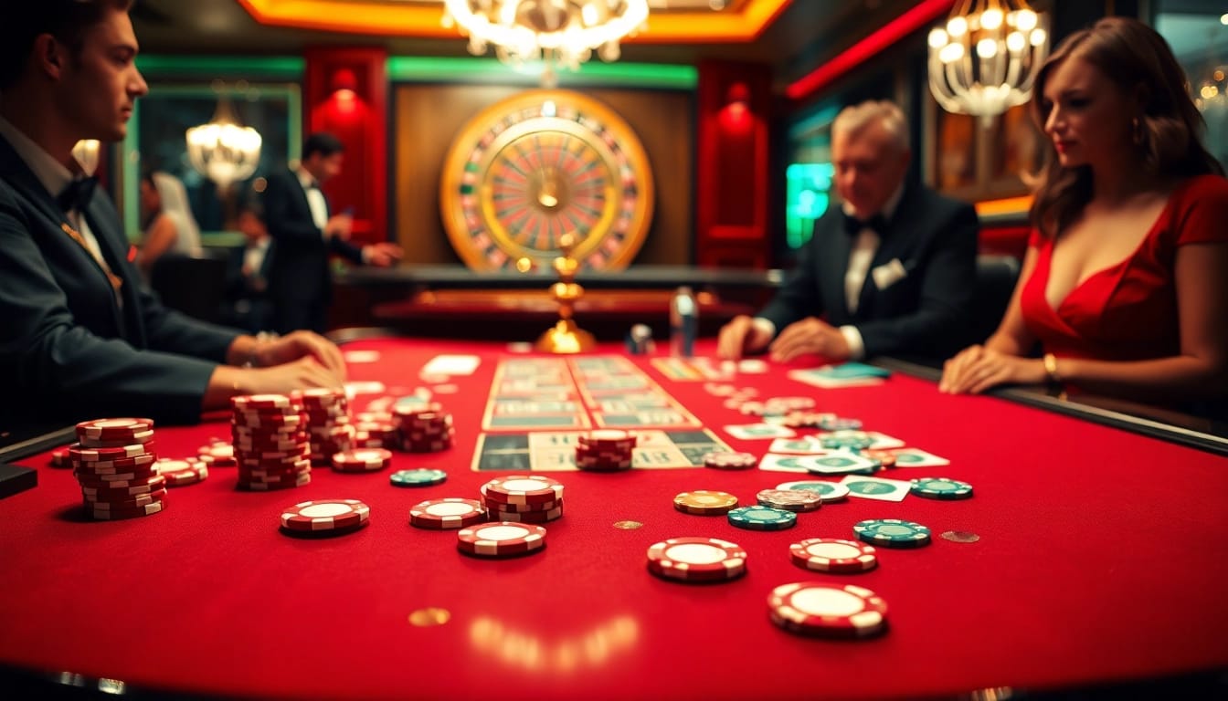 Exciting casino scene with players at tables featuring casino 789p elements.