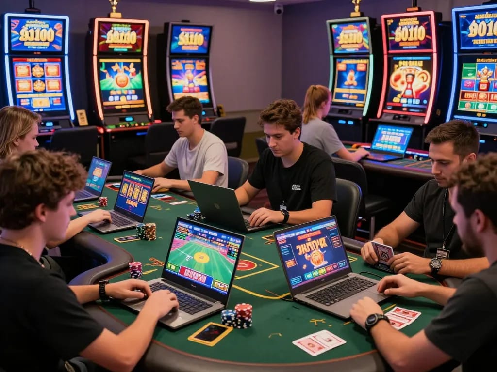 Engaging online gambling experience at https://onbet.fyi/ showcasing diverse players enjoying various games in a vibrant setting.
