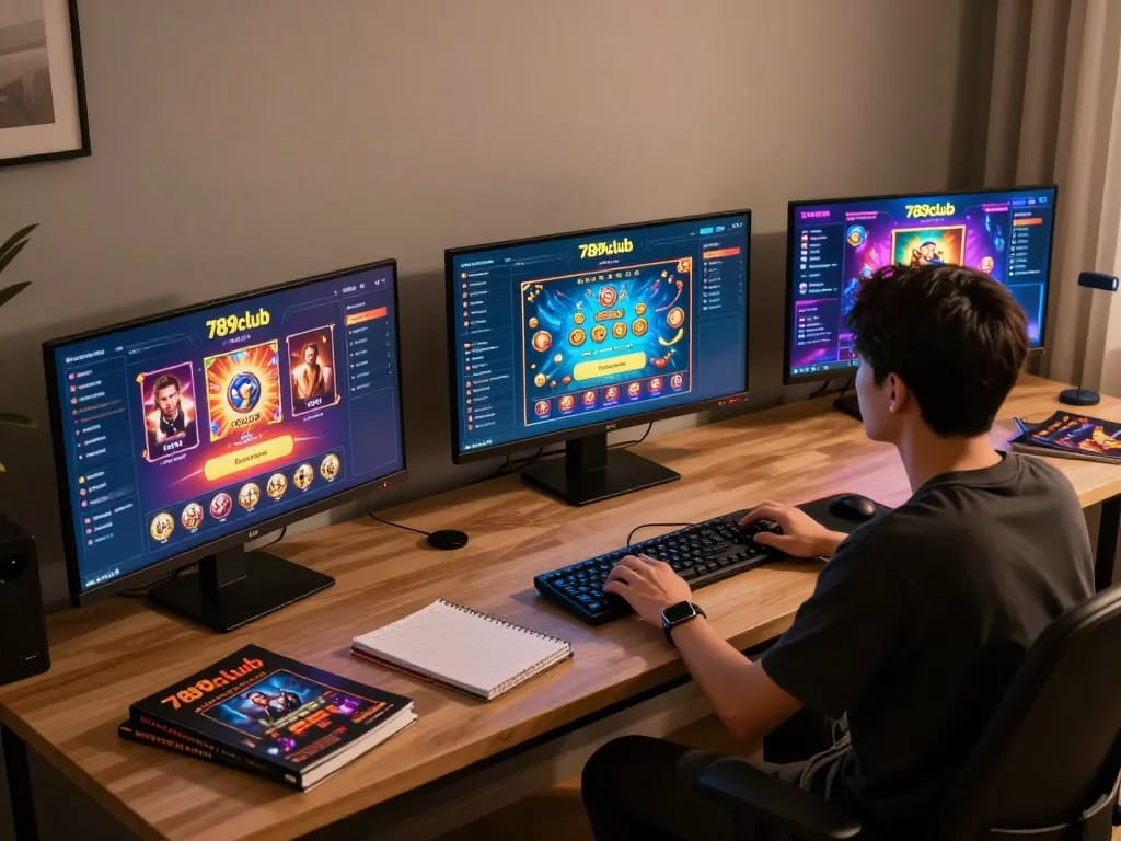 Engaging in strategy at the 789club online casino with a multi-screen setup