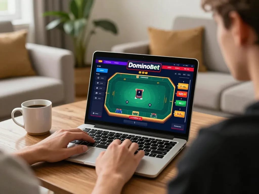 Engaging scene of online poker gameplay on idn poker dominobet with vibrant interface and player concentration.