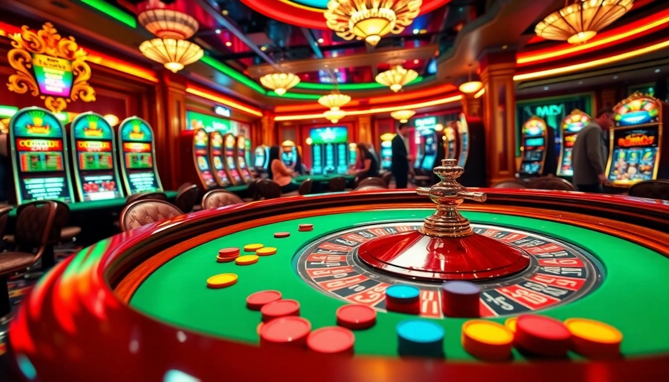 A vibrant casino scene with players at a roulette table, representing strategy and thrill in the hidden wiki context.