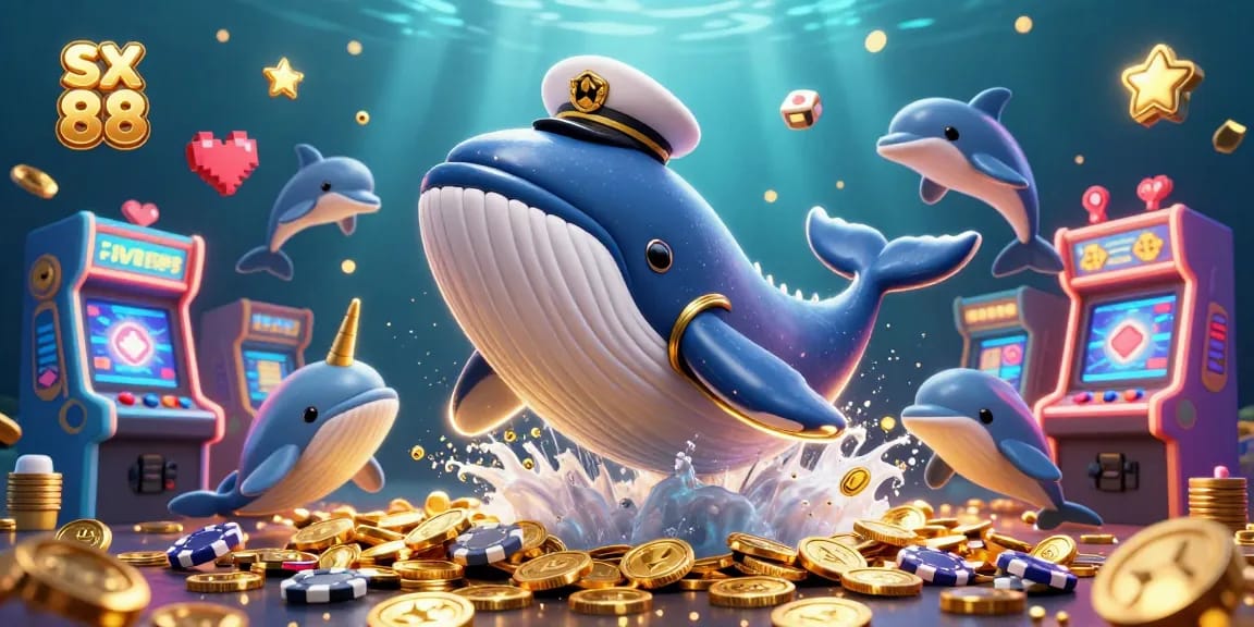 Experience thrilling gameplay and adventure with sx 88 in a vibrant casino scene featuring playful dolphins and gold coins.