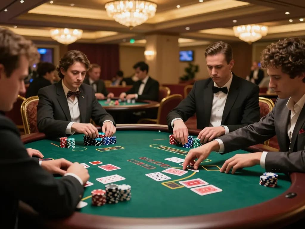 Players strategizing at the blackjack table while enjoying the luxurious atmosphere of https://rr88.navy/ casino.