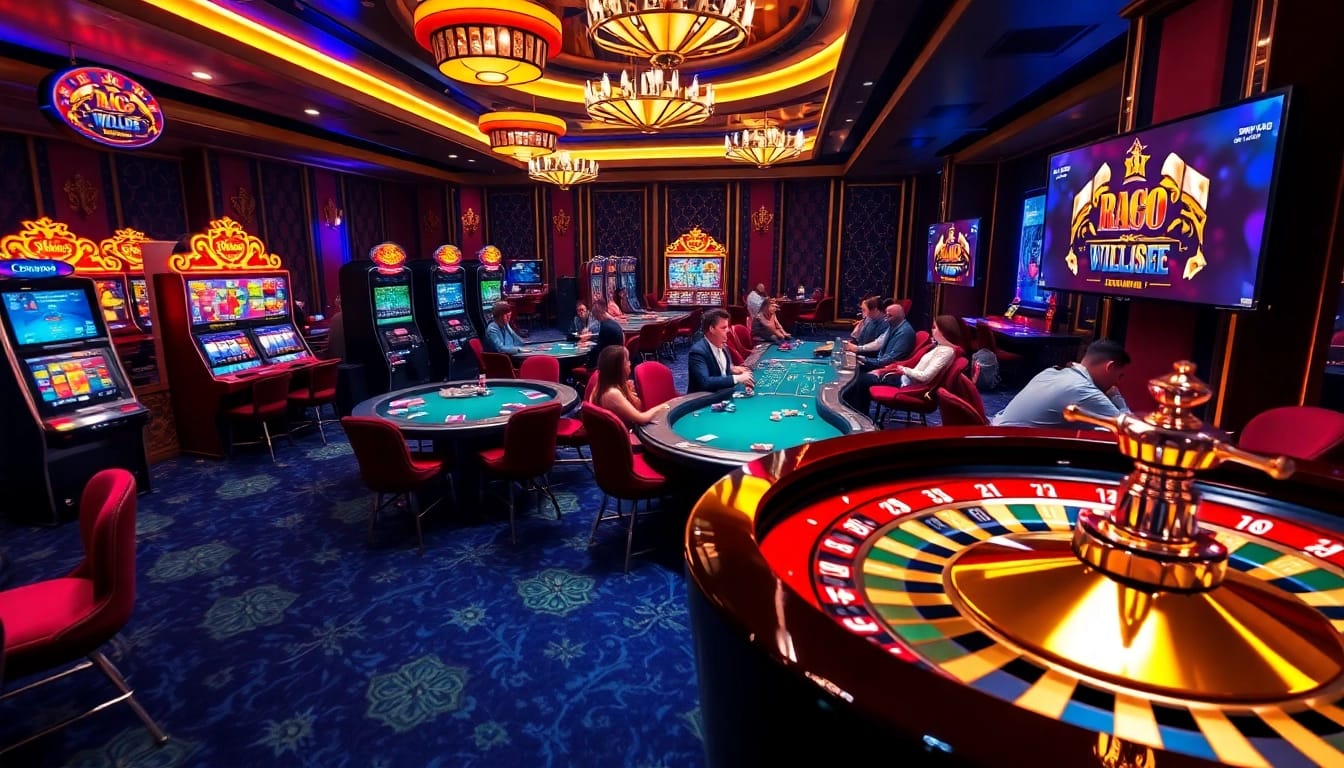 Experience the thrill of RR 88 with vibrant casino games, poker tables, and slot machines.