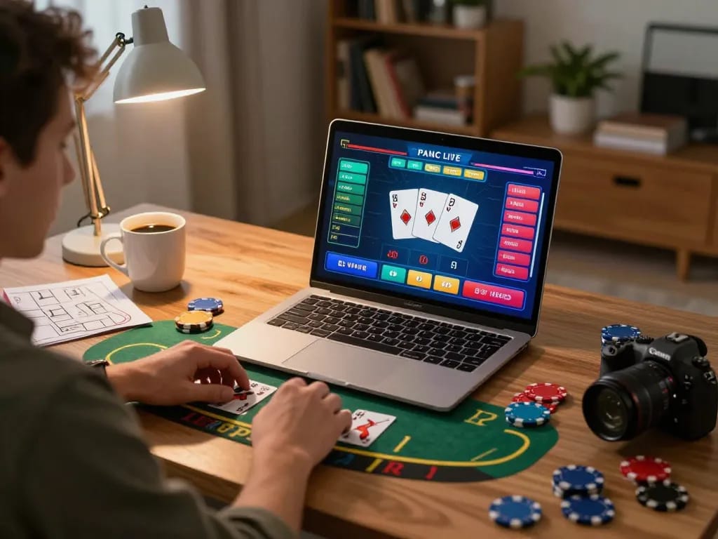 Engaging in a live dealer blackjack game on the laptop featuring qq88bet