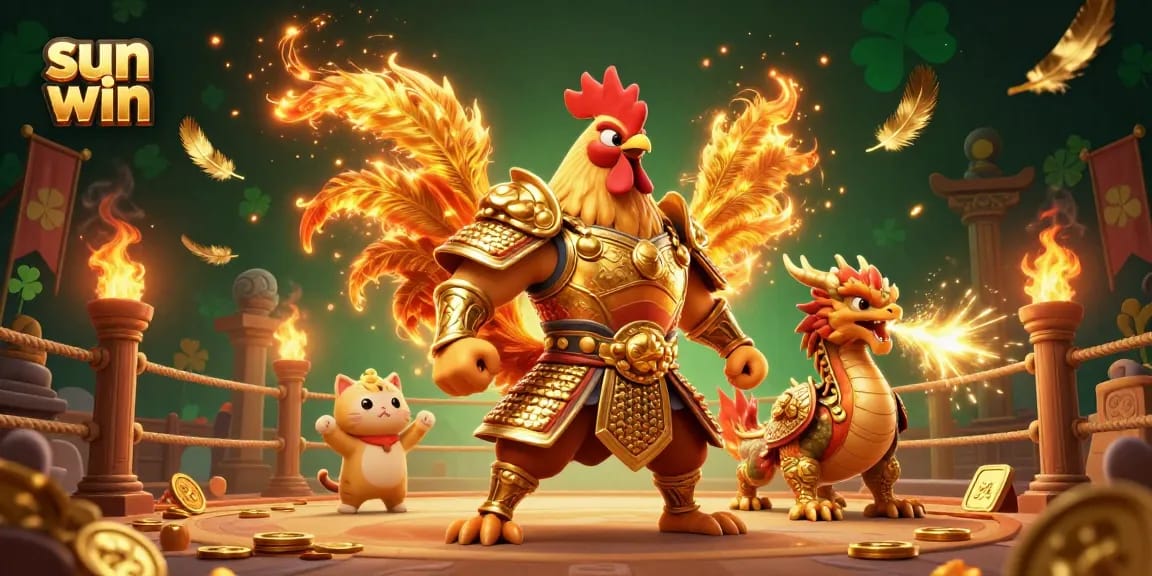 Engage in the thrilling sun win experience with cockfighting warriors and gold tokens
