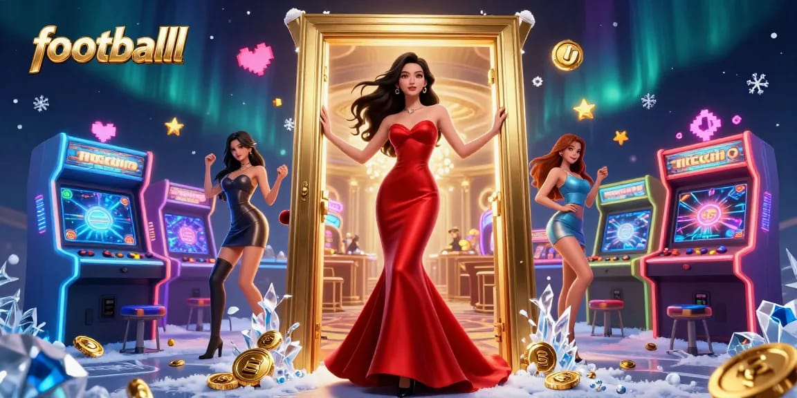 Engage with thrilling gameplay at footballl, highlighting a beautiful Asian woman in a luxury casino.