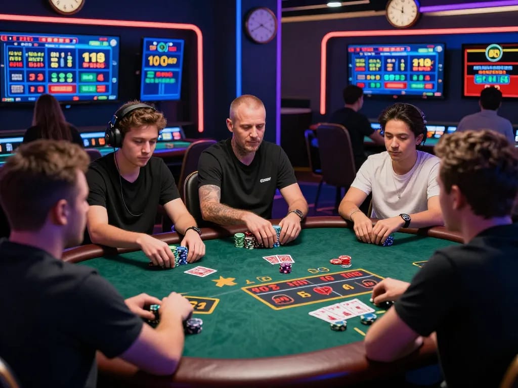 Players enjoying live casino games at 8KBET with engaging graphics and immersive atmosphere.