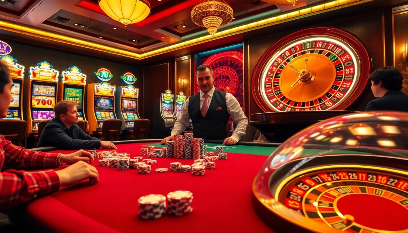 The exciting atmosphere of a high-stakes poker game at https://sv66.hu.net/, showcasing colorful chips and attentive players.