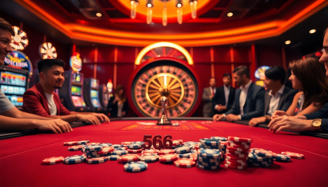 Experience excitement with s666 gaming at a luxury casino, featuring roulette and poker chips.